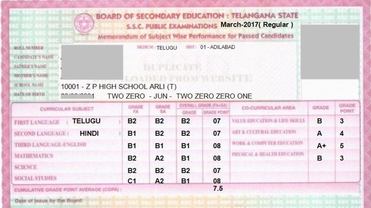 TS SSC 10th Marks Memo 2026 Out