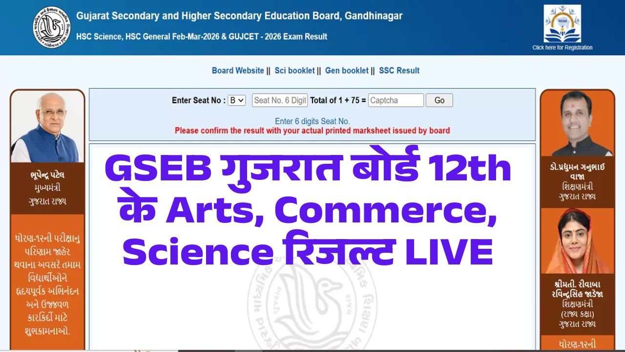 GSEB Gujarat Board 12th Result 2026