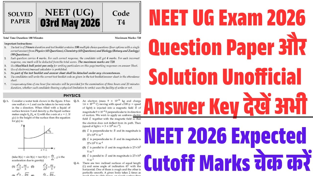 NEET UG Exam 2026 Paper Analysis Answer Key